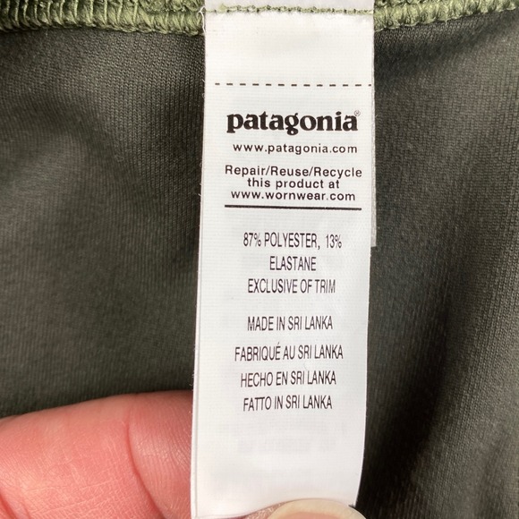 Patagonia Pack Out Tights Womens L Basin Green Hiking Leggings Pockets 21995 - Picture 3 of 10